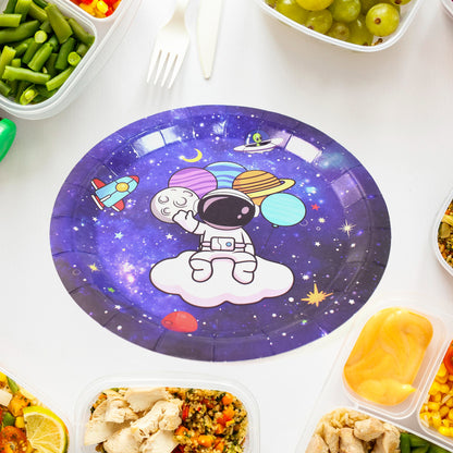 Round Disposable Happy Birthday Paper Plates Heavy Duty Party Serving Plates for Birthday Celebrations Cake Snacks and Food Pack of 10 Mix Design
