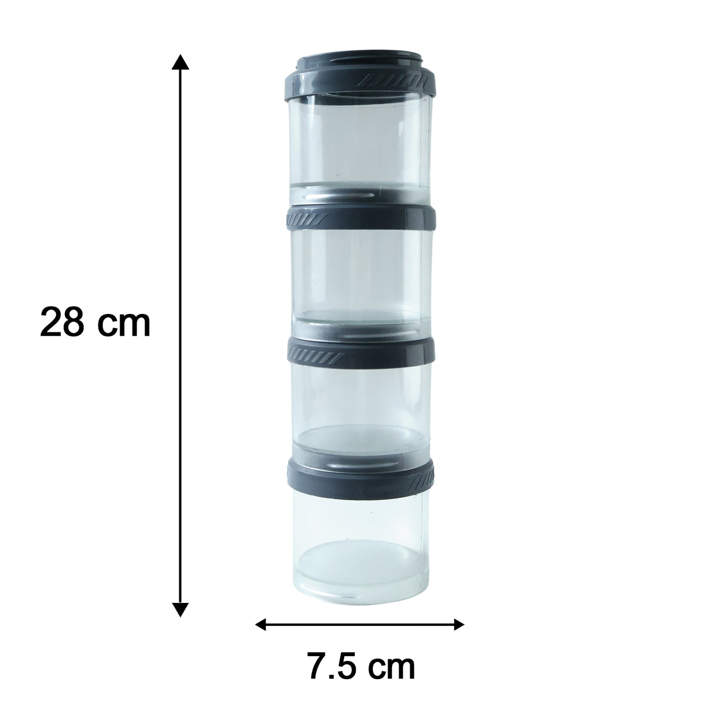 Multipurpose Multi Connecting Stackable Storage Container Set Modular Airtight Transparent Kitchen Jars for Spices Dry Fruits Snacks and Pantry Storage (4 Pc Set)