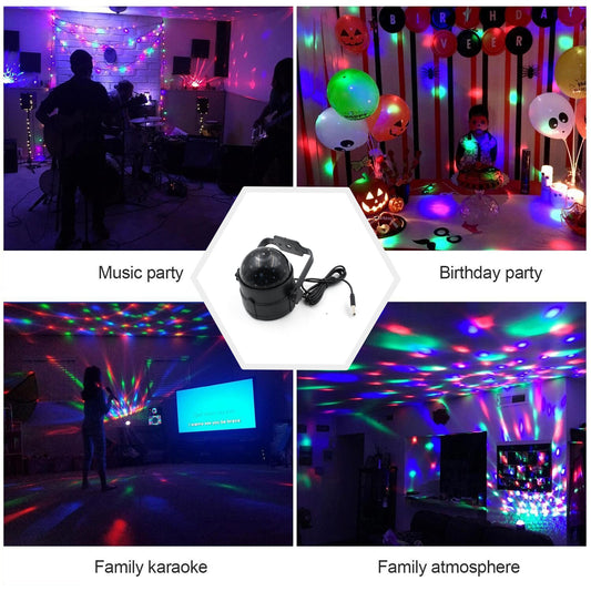 DJ Light Party Disco Light For Home Party | 9W LED Rotating Magic Light | Colorful Patterns &amp; Modes | USB Powered | Perfect for Home Parties & Celebrations