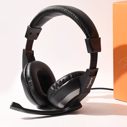 Wired Headphone Set with Adjustable Headband and Noise-Isolating Mic – Stereo Audio Headphones for Work, Calls and Entertainment (1 Pc)