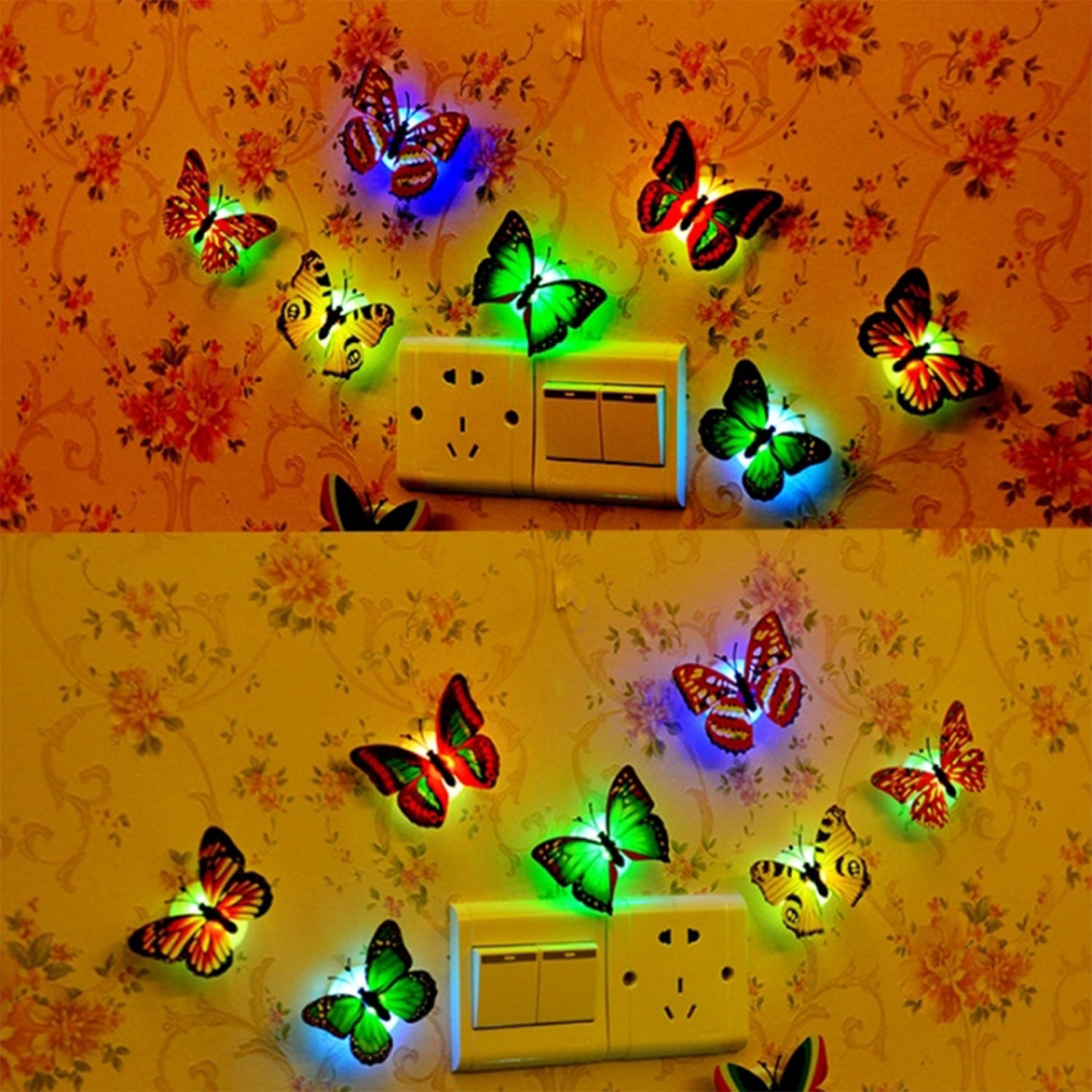 Butterfly 3D Illusion LED Night Lamp Decorative Light for Bedroom, Drawing Room, Lobby and Kids Room (1 pc)