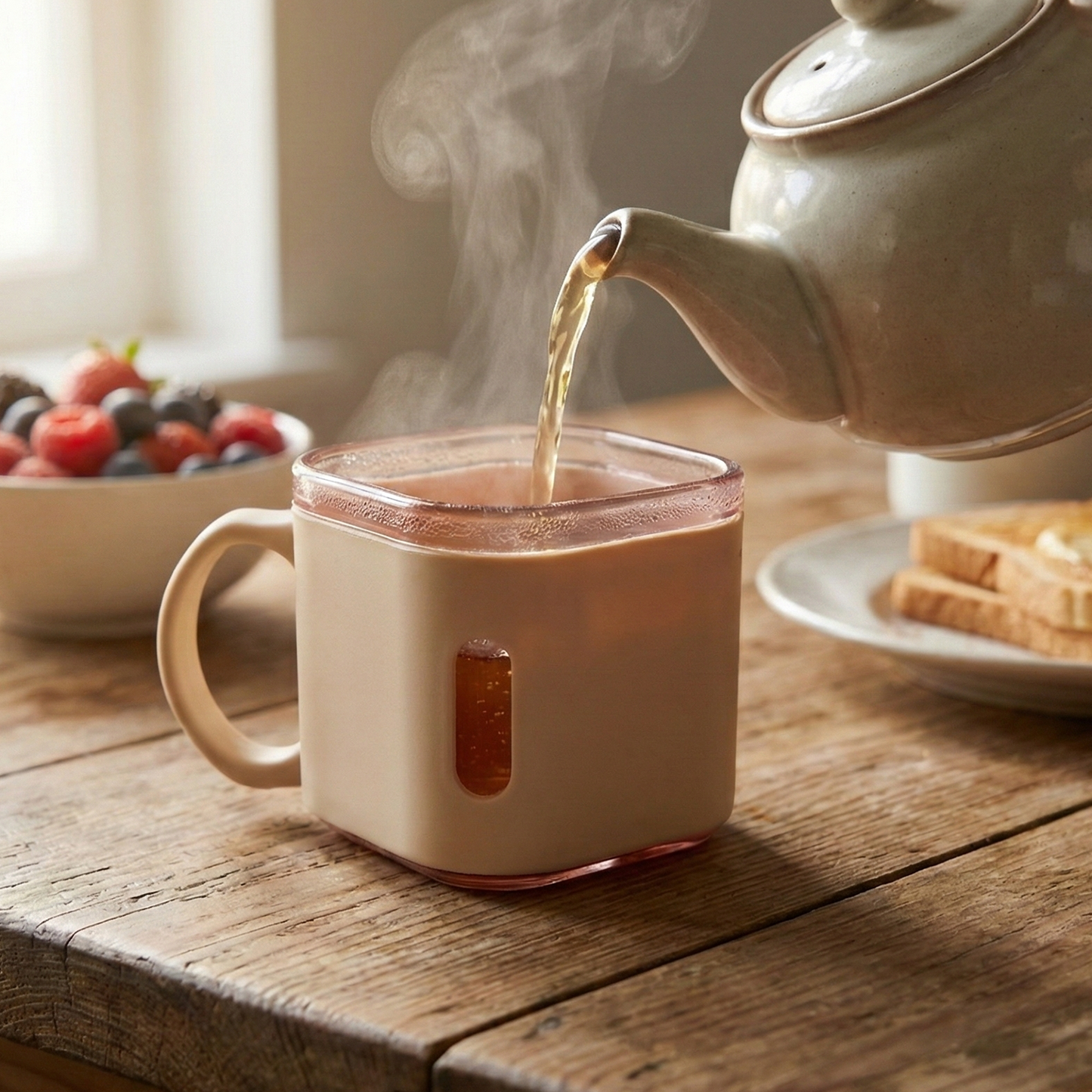 Premium Square Shape Tea Cup Set – 6-Piece Lightweight Unbreakable Cups for Tea, Coffee and Daily Use (150 ml Each)
