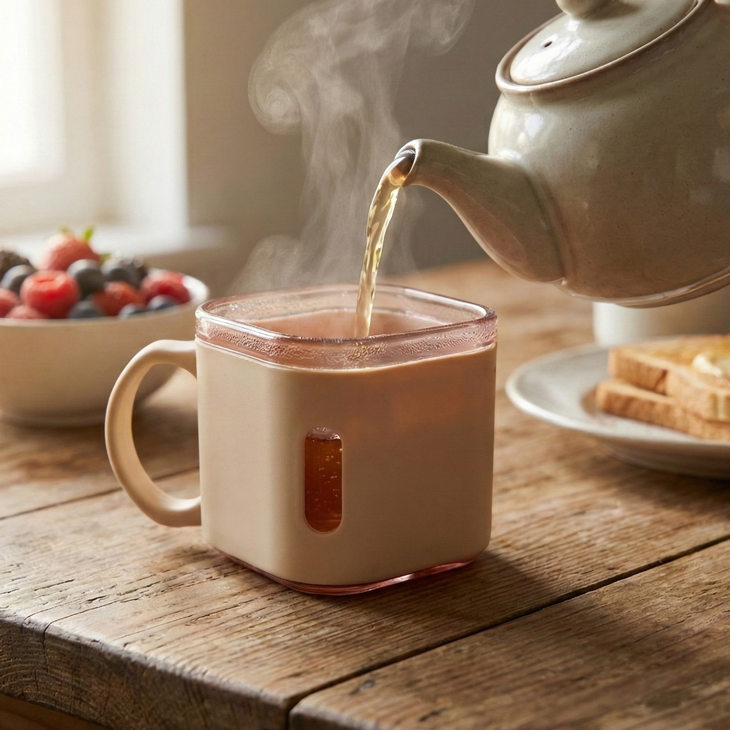Premium Square Shape Tea Cup Set – 6-Piece Lightweight Unbreakable Cups for Tea, Coffee and Daily Use (150 ml Each)