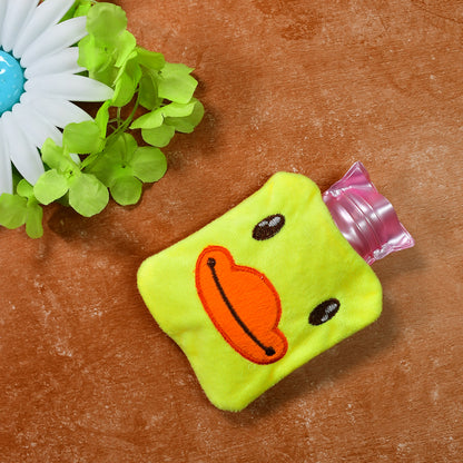 Yellow Duck Small Hot Water Bag with Soft Cover – Portable Natural Rubber Heat Therapy Bottle for Pain Relief, Menstrual Cramps, Neck, Shoulder, Back and Hand Warmer