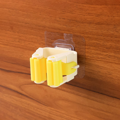 Magic Self Adhesive Mop and Broom Holder – Wall Mounted Organizer Rack for Cleaning Tools Storage