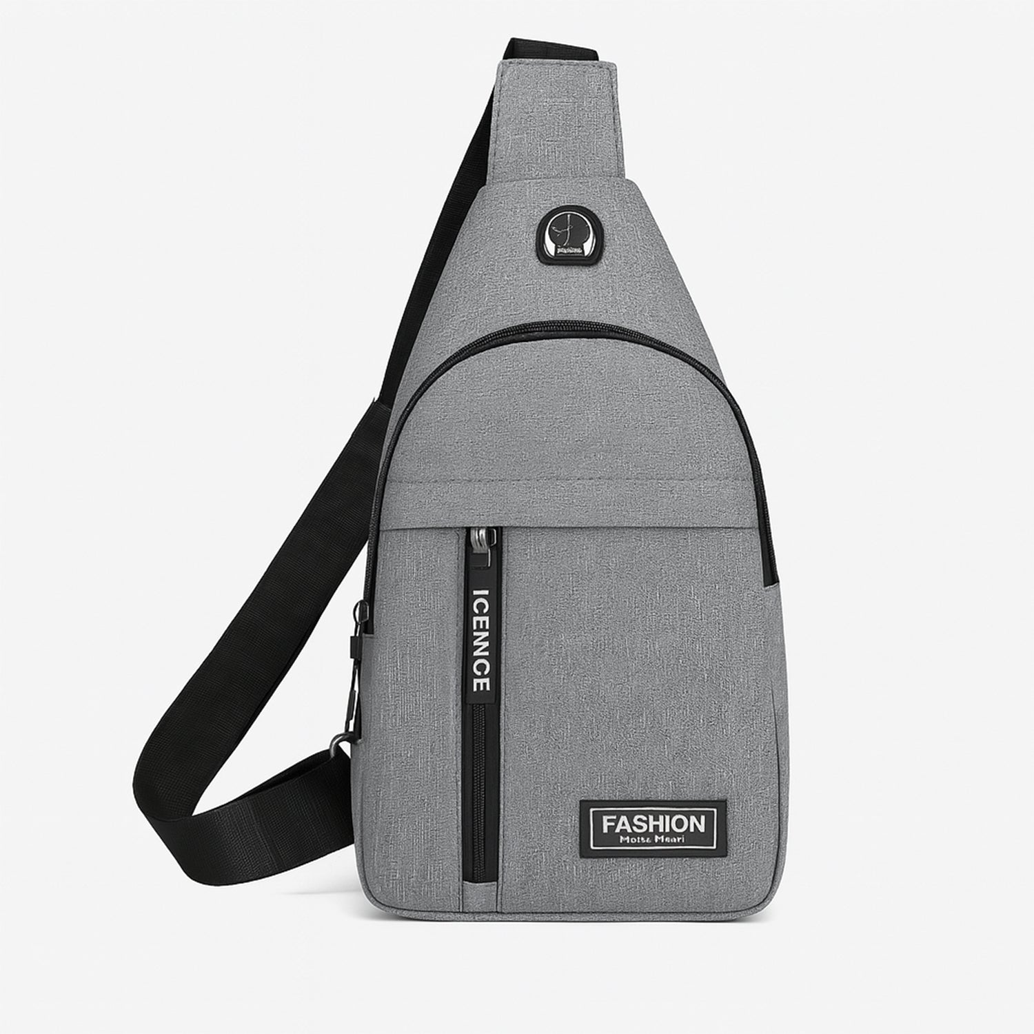 Unisex Waterproof USB Charging Crossbody Sling Bag with Earphone Port and Adjustable Shoulder Strap