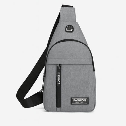 Unisex Waterproof USB Charging Crossbody Sling Bag with Earphone Port and Adjustable Shoulder Strap