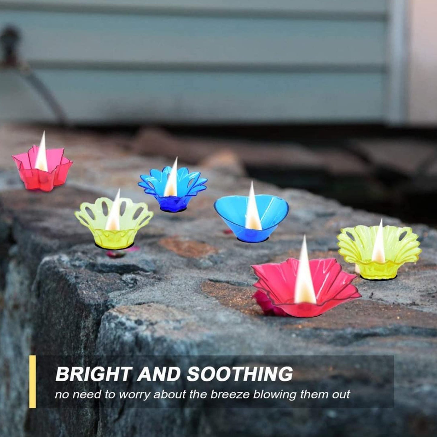 Magical Reflection Diya Set with 6 Attractive Designs – Decorative Tea Light Candle Holders Set of 12 Pieces