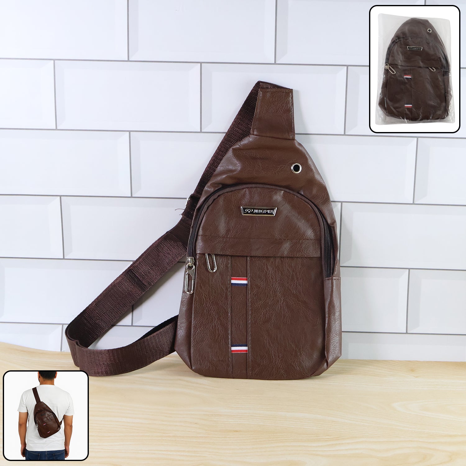 Unisex Waterproof Anti-Theft Crossbody Sling Bag with USB Charging Port, Earphone Port and Adjustable Shoulder Strap