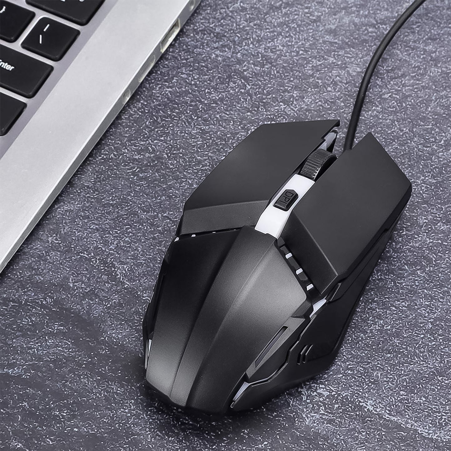 USB Wired Gaming Mouse Ergonomic 4D Optical Mouse with RGB Lighting 4 Buttons and Adjustable DPI 800 1200 1600 for PC Laptop and Desktop (1 Pc)