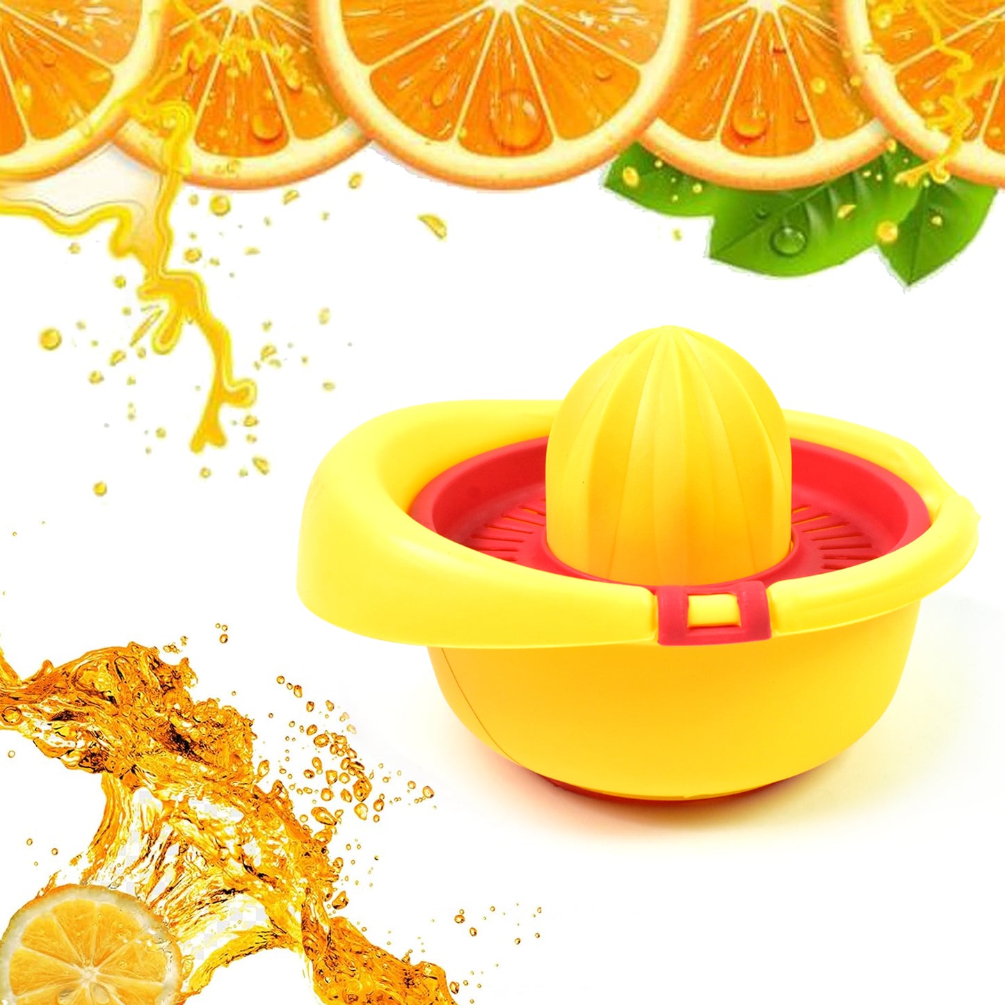 Manual Orange Juicer Hand Press 300 ML Food Grade ABS Citrus Juicer with Strainer and Juice Cup for Orange Lemon and Mosambi Pack of 1