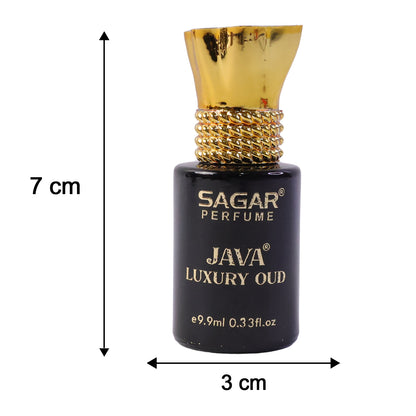 Sagar Java Luxury Oud Roll On Attar, Alcohol Free Long Lasting Woody Perfume Oil for Men and Women, 9.9 ml
