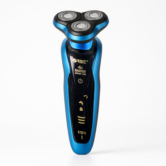 Orbit 4D Rechargeable Electric Shaver with Triple Floating Blades – Waterproof Cordless Beard and Mustache Trimmer for Smooth Shaving and Grooming