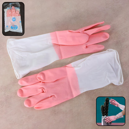 Medium Reusable Long-cuff Household Cleaning Gloves - (1 Pair)