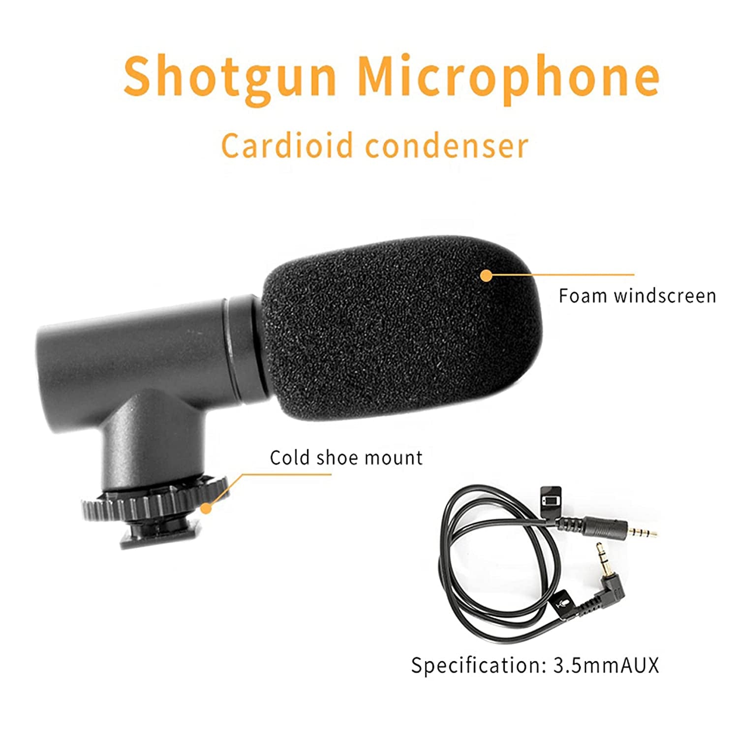 Vlogging Kit for Video Making with Microphone, Mini Tripod Stand, LED Light and Phone Holder Clip for Smartphones (1 Set)