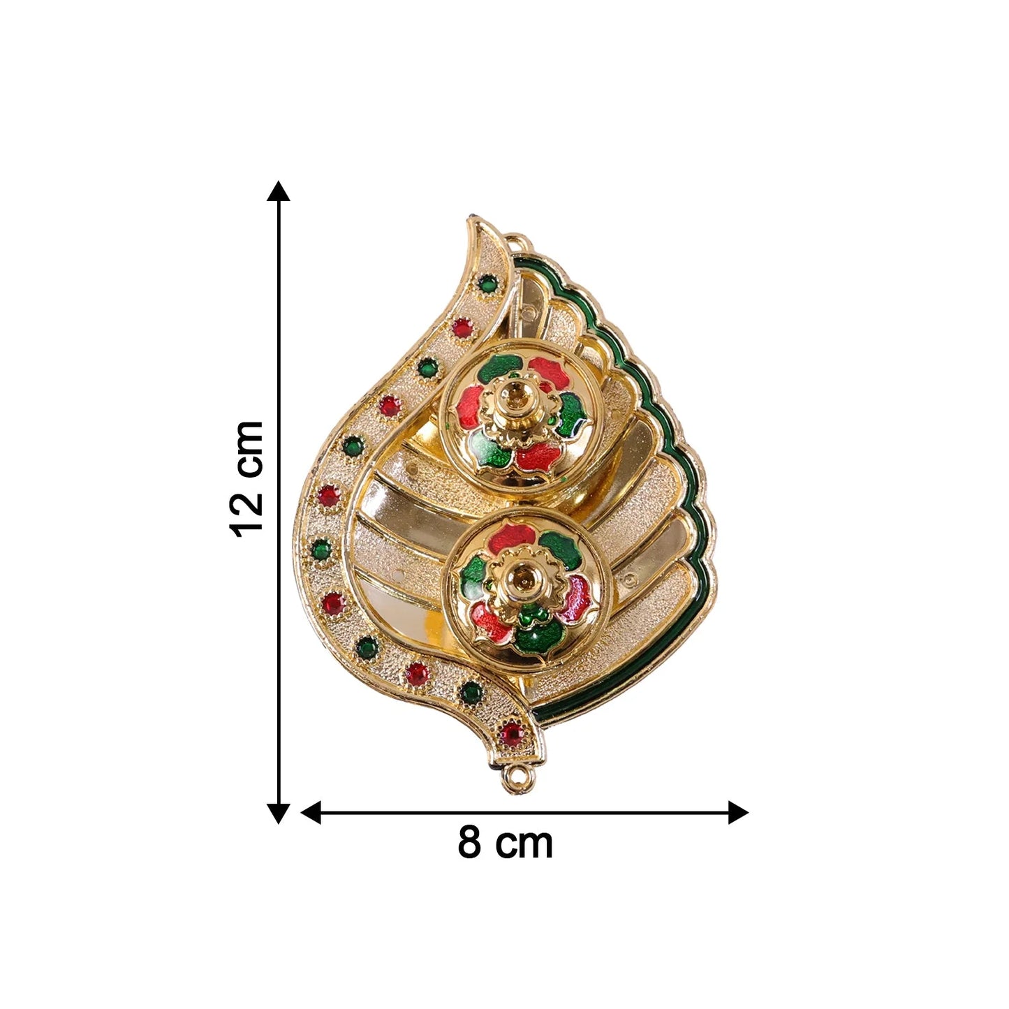 Shankh Shaped Kankavati Kumkum Holder, Decorative Golden Roli Chawal Box with Lidded Containers for Puja, Tilak, Home Temple and Festive Rituals (1 Pc)