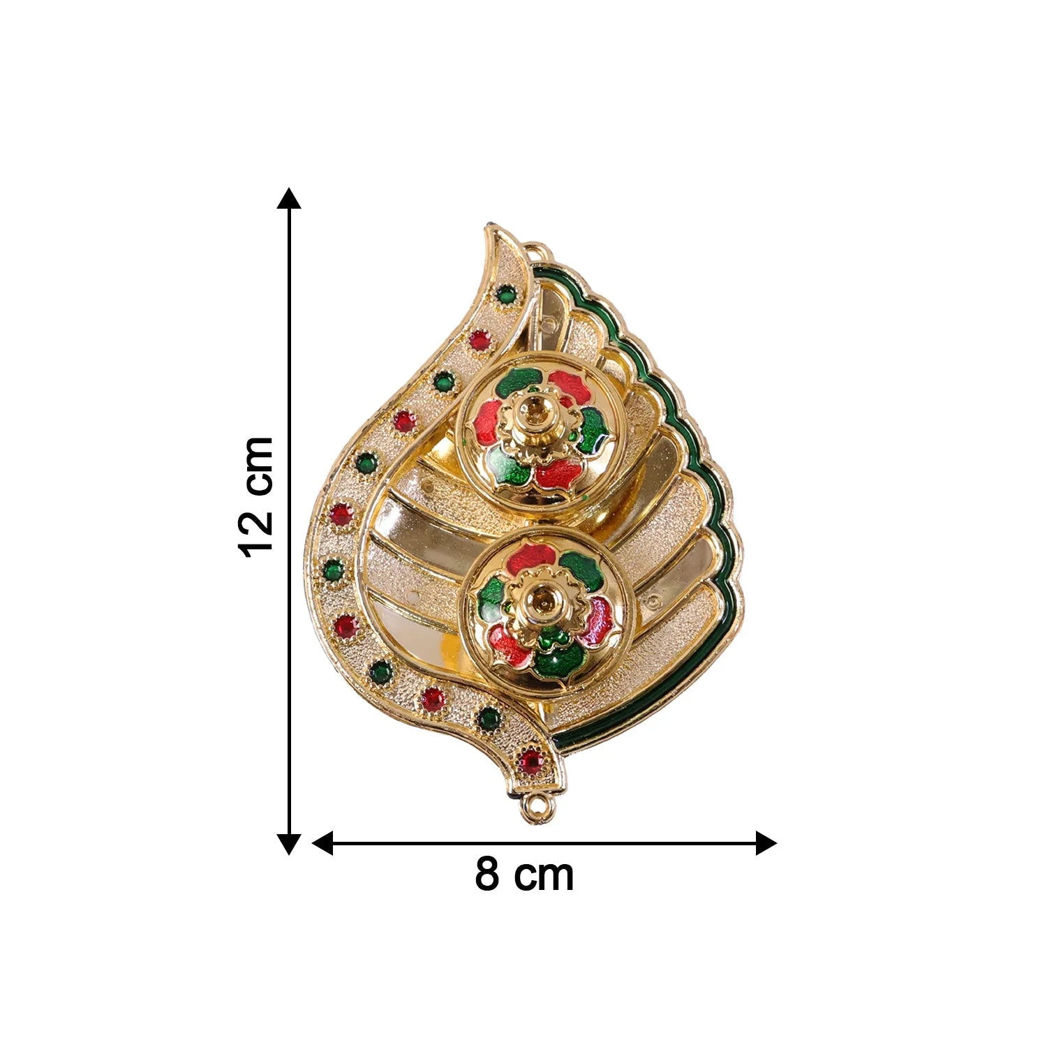 Shankh Shaped Kankavati Kumkum Holder, Decorative Golden Roli Chawal Box with Lidded Containers for Puja, Tilak, Home Temple and Festive Rituals (1 Pc)