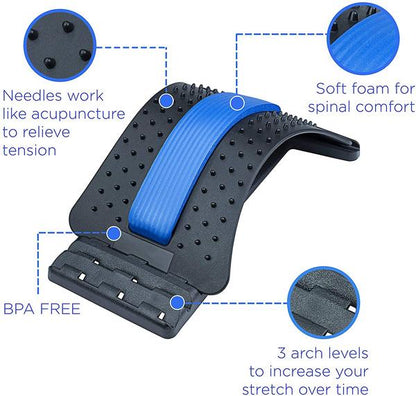 Multi-Level Back Stretcher Posture Corrector Device for Back Pain Relief and Lumbar Support