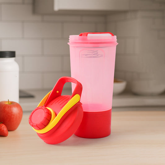 Supermom Premium Booster Gym Shaker Bottle with Mixing Ball 550ml Leak Proof Protein Shaker for Fitness Sports Travel and Daily Nutrition Drinks (1 Pc)