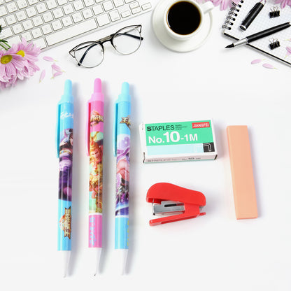 6-in-1 Stationery Set for School, Office & Study Use | Pen, Mini Stapler, Staples Box, Eraser & Writing Essentials Combo Kit (1 Set)
