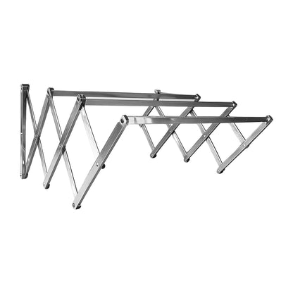 Stainless Steel Wall Mounted Folding Clothes Drying Rack Heavy Duty Expandable Accordion Laundry Drying Stand for Balcony Bathroom Utility Room Indoor and Outdoor Use (1 Pc)