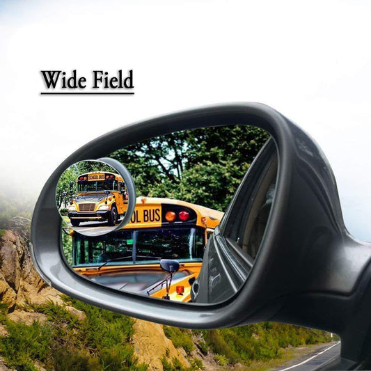 360 Degree Adjustable Blind Spot Round Convex Rear View Mirror for Cars and SUVs Wide Angle Safety Mirror (Pack of 2)