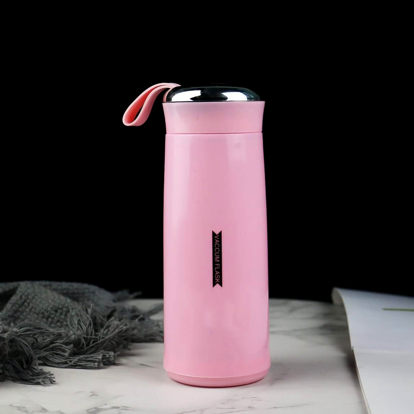 Outdoor Sport Glass Water Bottle 400ml | Leak-Proof, BPA-Free | Hot & Cold Water Bottle (Pink)
