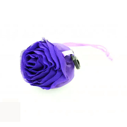 Foldable Rose Shape Reusable Nylon Shopping Bag with Pocket Size Cover for Grocery, Travel and Everyday Use