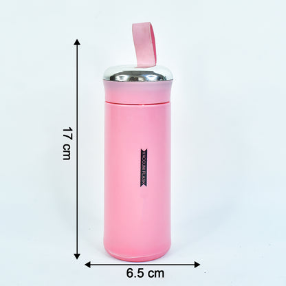 Outdoor Sport Glass Water Bottle 400ml | Leak-Proof, BPA-Free | Hot & Cold Water Bottle (Pink)