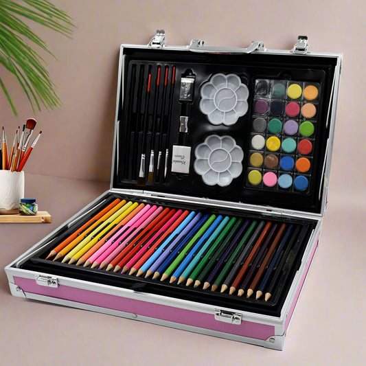 145 Pieces Professional Kids Art Set with Unicorn Design Carry Case – Complete Drawing, Painting and Coloring Kit