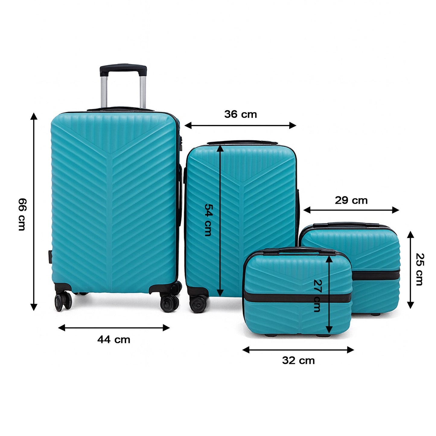 4-in-1 Luggage Set – Durable and Stylish Hard Shell Suitcase Set with 4 Different Sizes for Travel | Includes Large, Medium, Small, and Cabin Size Bags