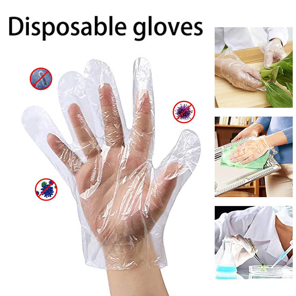 Plastic Transparent Disposable Gloves | Powder-Free, Latex-Free Clear Hand Gloves (100 Pcs)
