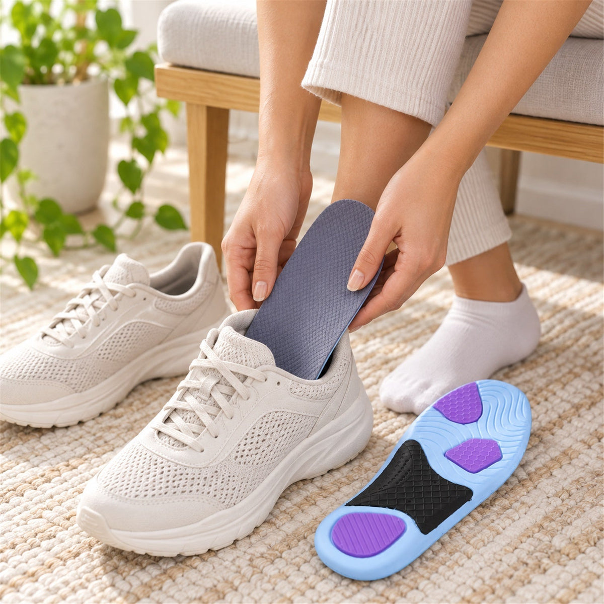 Cushioned Arch Support Shoe Insoles (1 Pair Size 4546)