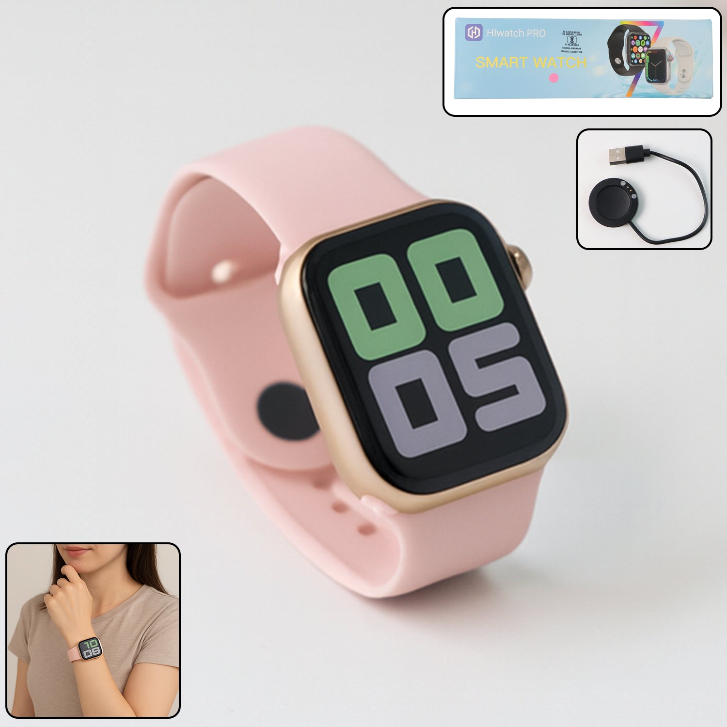 TX10 Pro Max Large Display Wireless Charging Smartwatch (1 Pc)