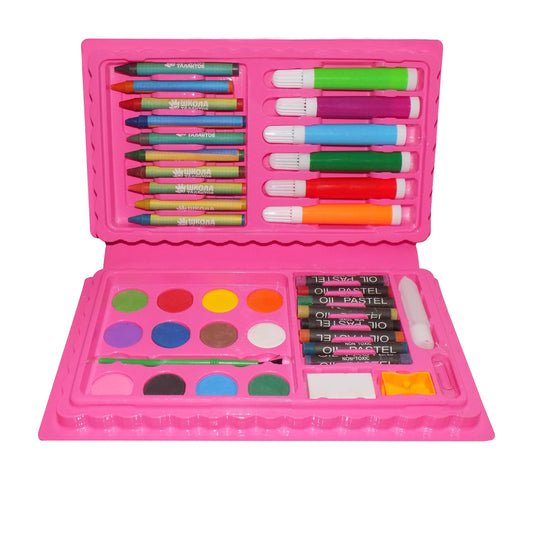 42 Piece Art and Craft Color Kit for Kids with Crayons Water Colors Sketch Pens Oil Pastels and Drawing Accessories