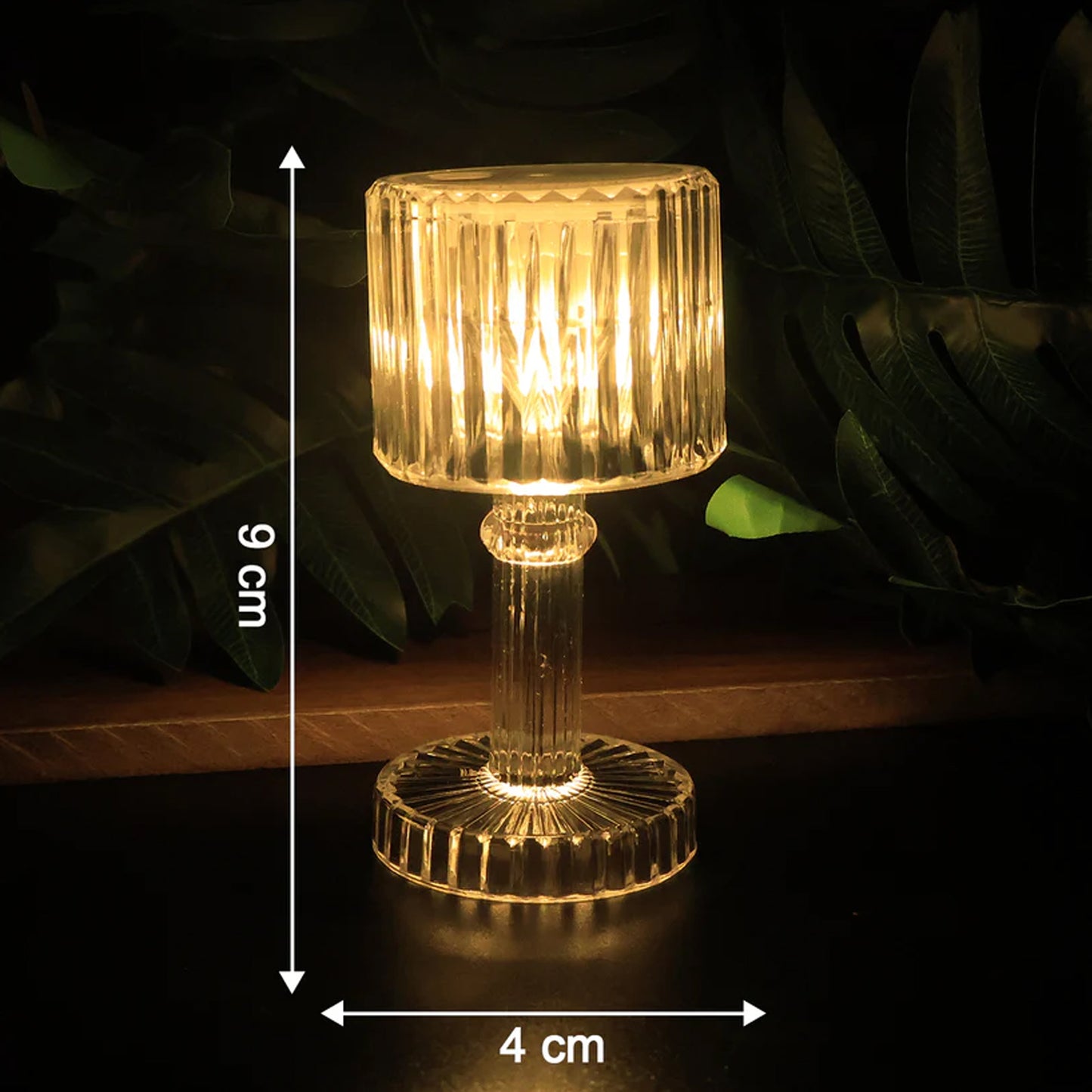 Set of 6 LED Crystal Effect Table Lamps Battery Operated Decorative Mini Desk Lights for Home Restaurants Weddings Festive Decor Diwali Table Centerpiece Lights