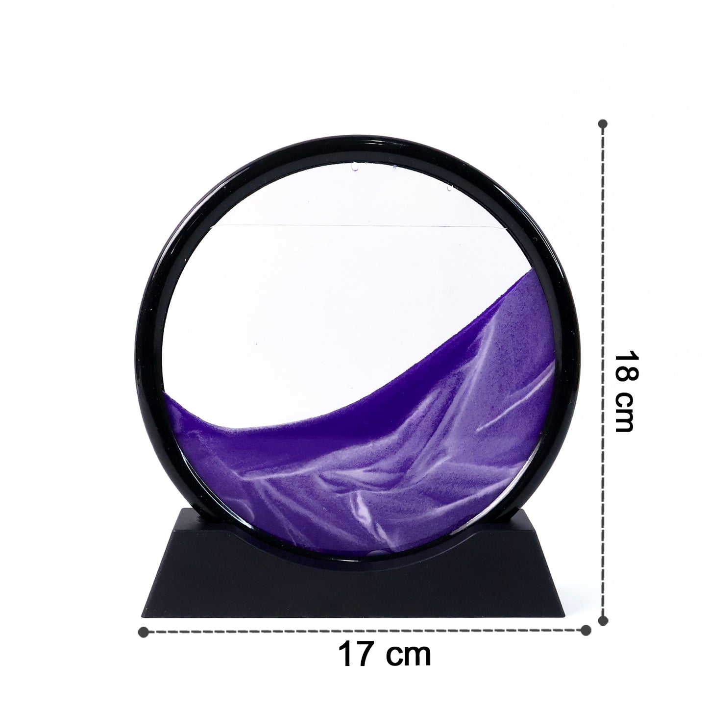 Moving Sand Art Picture Decor 3d Deep Sea Sandscape Liquid Motion Round Glass Frame Display Flowing Sand Relaxing Gift For Kids Adults Painting Artistic Sandscape For Home Office Ornament Desktop Art Bookshelves Decoration (1 Pc )