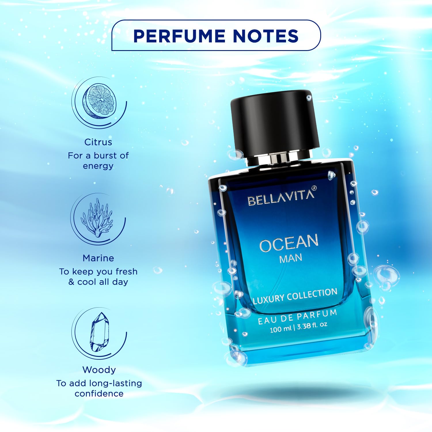 Bellavita Premium Ocean Man Eau De Perfume - 100 ML