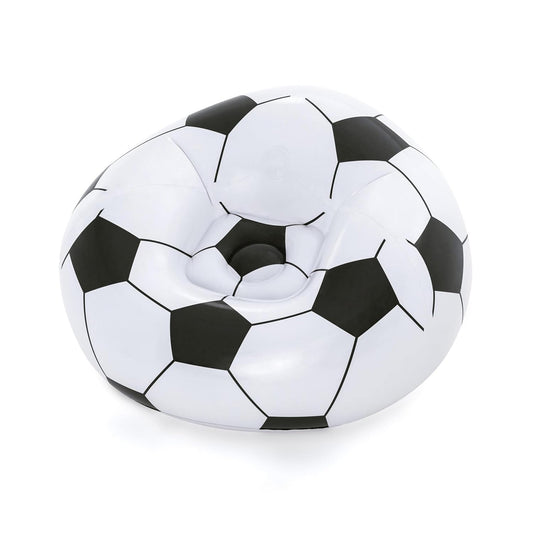 Inflatable Soccer Ball Lounge Chair PVC Air Sofa with Hand Pump Portable Comfortable Seating for Kids Teens and Adults (1 Pc)
