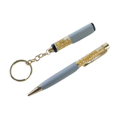 Premium Crystal Ball Pen and Decorative Keychain Combo Gift Set, Stylish Ballpoint Writing Pen with Keyring (1 Set)