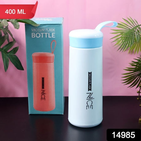 Plastic Vacuum Flask Bottle (Blue) - 400 ML