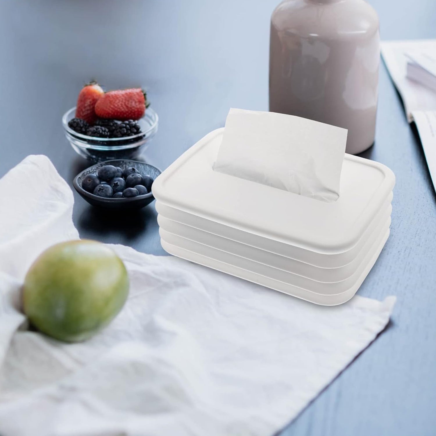 Silicone Tissue Holder – Flexible Wave Design Tissue Box for Bathroom, Office, Car & Bedroom (1 Pc)