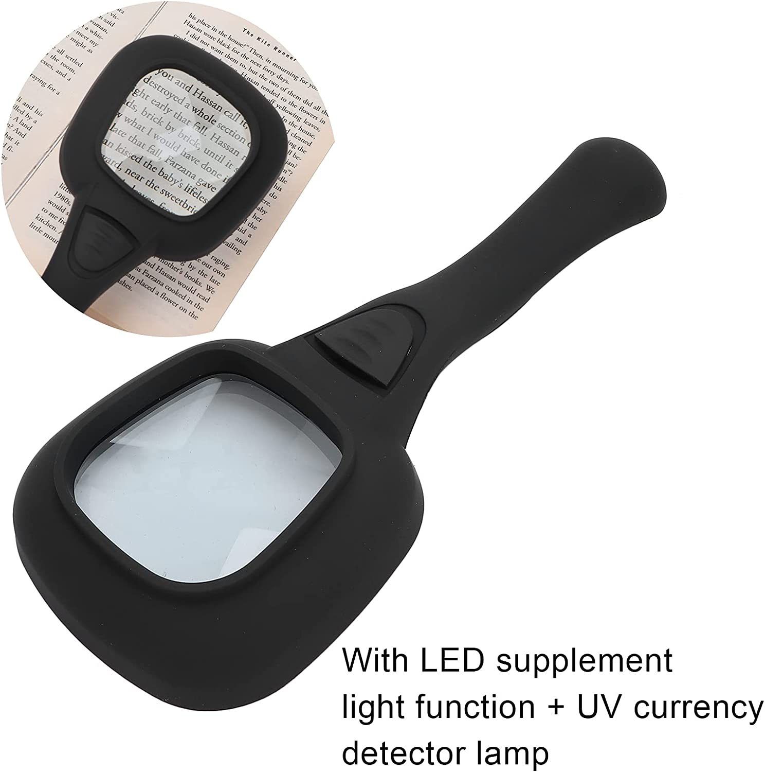 Handheld Magnifying Glass with 6 LED Lights – Illuminated Reading Magnifier for Seniors, Inspection, Coins &amp; Jewelry (1 Pc)