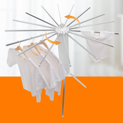 Heavy Duty Foldable Rotary Clothes Drying Rack Stand with 360° Rotating Arms Portable Freestanding Laundry Drying Tower for Indoor Outdoor Balcony and Home Use (1 Pc)