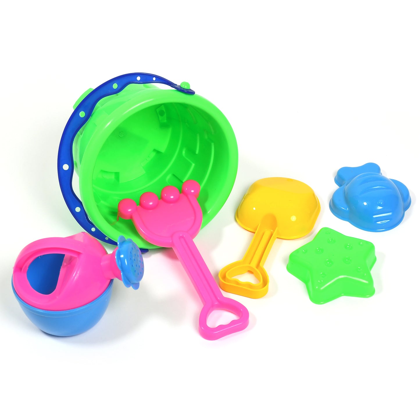 Sand Game Castle Building Beach Toy Set for Kids Plastic Sand and Gardening Play Set with Bucket and Accessories (6 Pieces)