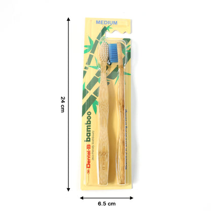 Eco-Friendly Bamboo Toothbrush Twin Pack with Medium Bristles for Daily Oral Hygiene, Gentle Cleaning & Sustainable Dental Care – Bulk Value Pack (12 Packets× 2 Pcs)