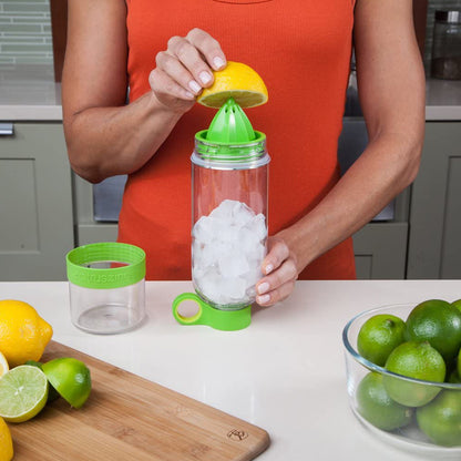 Citrus Juicer Water Bottle with Manual Juicer and Fruit Infuser Portable Sports Juice Maker Bottle BPA Free Pack of 1