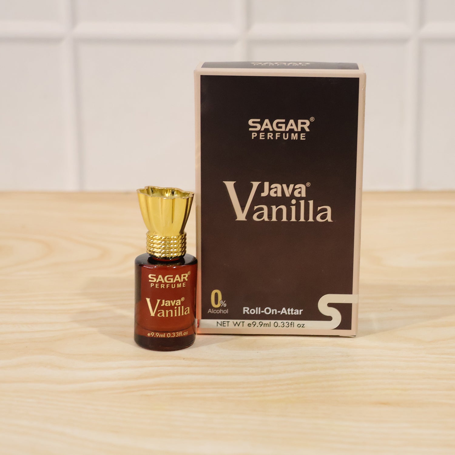 Sagar Java Vanilla Roll On Attar, Alcohol Free Long Lasting Vanilla Perfume Oil for Men and Women, 9.9 ml