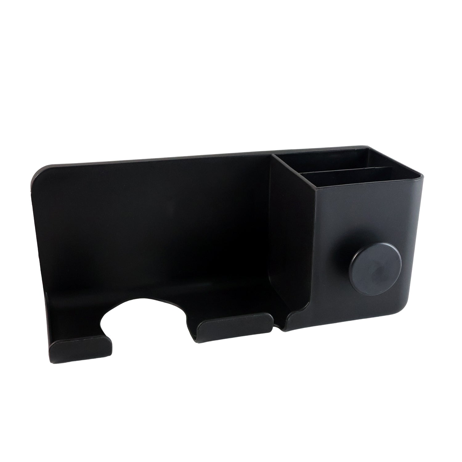 Wall Mounted Hair Dryer Holder With Multipurpose Organizer Shelf And Hook