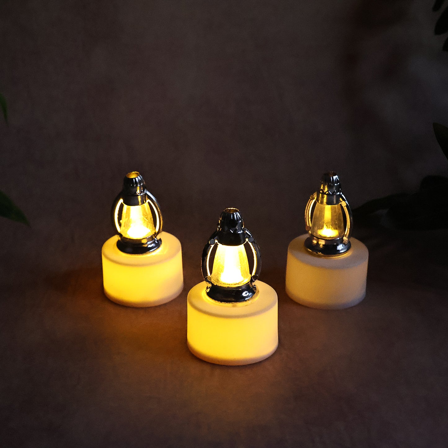 Set of 6 Decorative LED Lantern Candles Flameless Tealight Lamps with Warm White Glow Battery Operated for Home Diwali Wedding Party and Festive Decoration